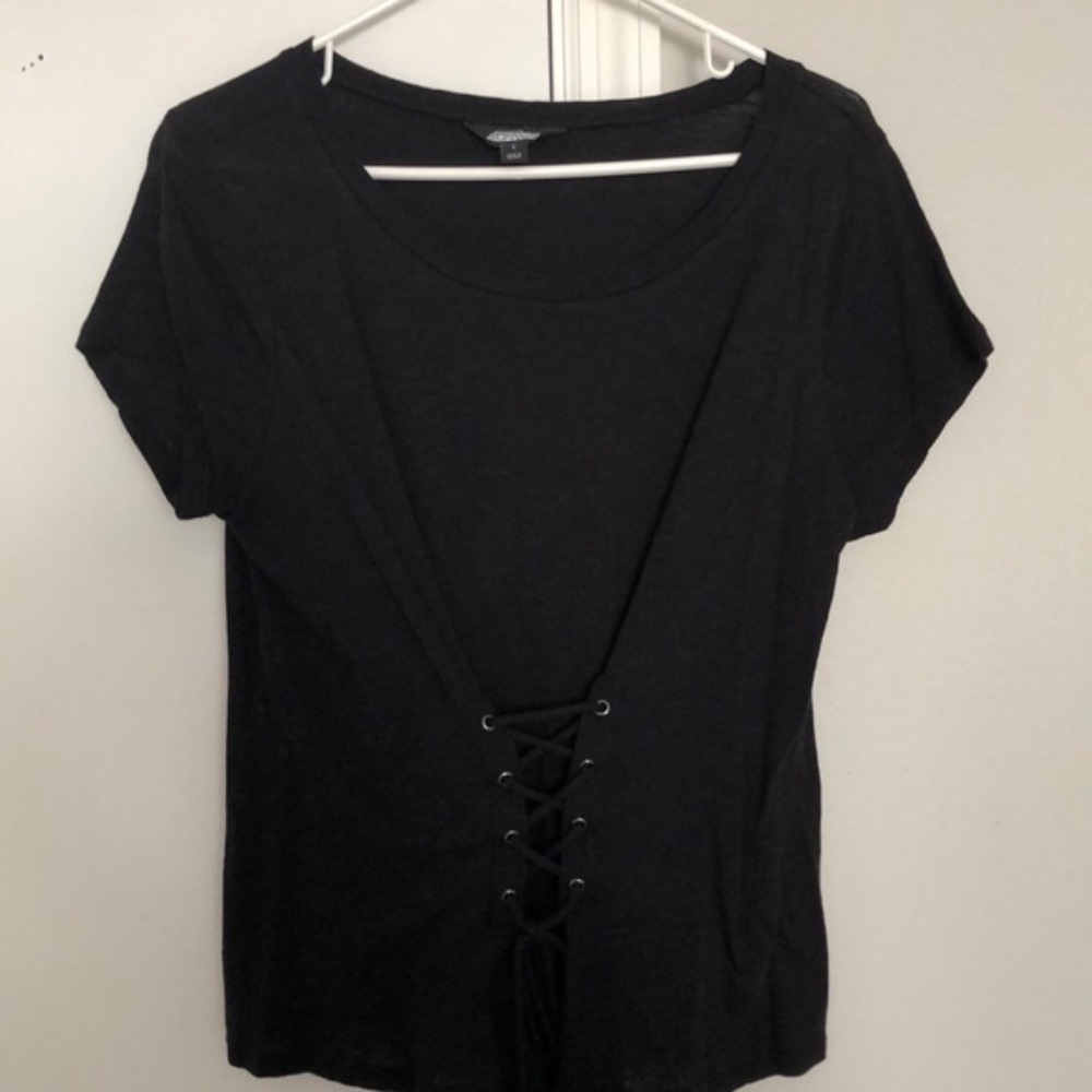 Project Runway Twist Black Top NWOT